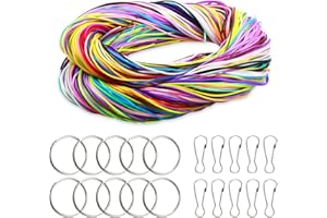 Vascinate Kit de 200 pcs Fils Elastique, Cordes en Plastique, Cordon Bricolage Craft Main pour la Fabrication de bijoux-20 Couleur avec Crochets Clip d'accrochage