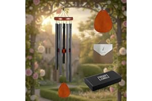 YITGOG Waterproof Wind Chimes for Garden Outdoor, Vintage Memorial Grandma, Elegant Decorative Wind Chime for Nana,Mum, Home Patio Decor (Black)