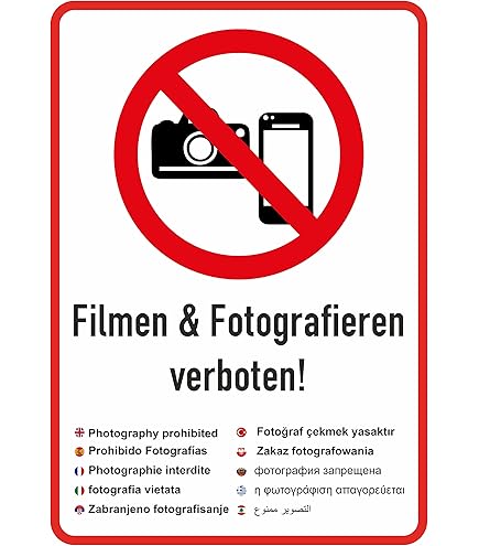 Kombischild "Mobiltelefon Benutzen Verboten" – Selbstklebende Folie, 29.7x21 Cm, Nach ASR A1.3/BGV A8
