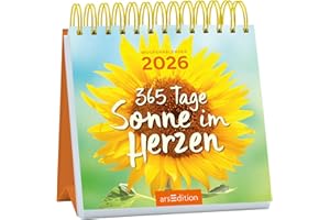 Mini-Wochenkalender 365 Tage Sonne im Herzen 2026: Kleiner Tischkalender für mehr gute Laune und Lebensfreude