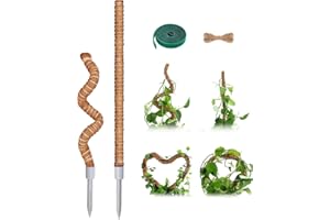YAWAHOME Bendable Plant Stick Supports For Indoor Plants 2pcs - Plant Stick Supports For Indoor Plants 120cm48inch & 62cm24inch Coconut Coir Pole Supports For Monstera Climbing Houseplant Bendable Plant Stakes