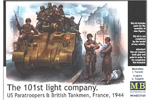 Master Box Ltd mb35164 – Figurines 101th Light Company, US Paratroopers and British tankmen