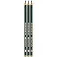 Faber-Castell Castell 9000 111098 3 Pencils Hardness 2B Barrel Colour Green