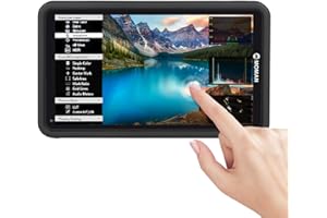 Moman Field Monitor, M5 Camera Monitor Touch Screen 5.5 Inch 1000Nits External Field Monitor Display Screen 1920 x 1080 Full HD with 3D-Luts v, 4K HDMI Input/Output for DSLR Camera Camcorder