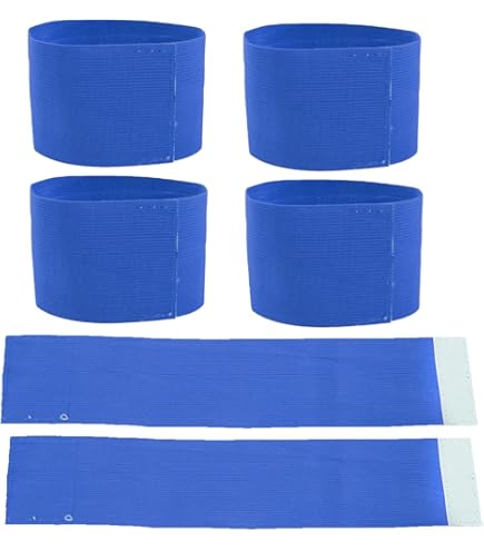 Brassards De Capitaine Réglables - Lot De 10 Pour Football, Rugby, Basket (rouge & Bleu)