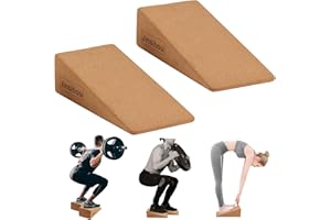 JINSIHOU Squat Wedge Block Non-Slip Slant Board Calf Stretcher, 2pcs Ankle Knee Leg Stretcher, Heavy Duty Incline Ramp for Heel Elevated Squat, ATG Split Squat, deadlift, Lunge, Yoga, Pilates, Physical Therapy