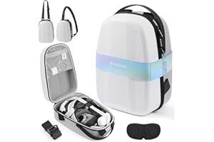 Foregoer Carrying Case for Meta Quest 3/Oculus Quest 2, Hard Travel Storage Case Compatible with Meta Oculus Quest 2 Headset, Quest Pro and Accessories (White)