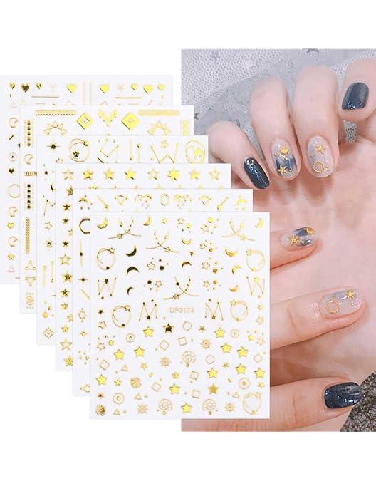 1000 Stück Silver Sterne Nagelcharms | 6-Punkt Sternförmige Nagelglitzer | Metall-Dekoration Für Acryl- & Gelnägel