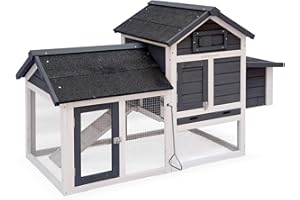 Alice's Garden - Poulailler en Bois Anthracite GALINETTE. 3 Poules. Cage à Poule avec enclos