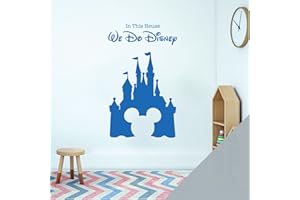 WALL DESIGNER Children Playroom Bedroom Disney Inspired Wall Sticker - We Do Disney - Castle, Mickey Mouse [Silver]