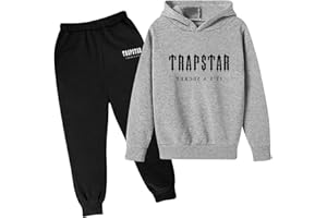GENERIC Trapstar Bambini Tuta Trapstar London Shooters Stampato per Ragazzi Ragazze 2 Pezzi Tuta Sportiva Trapstar London Tuta Felpa con Cappuccio e Pantaloni,Tute da ginnastica bambini e ragazzi