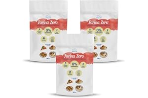NUVOLAZERO Nuvola Zero – Farina Zero Senza Glutine per Pizza, Pasta, Dolci, Pane Senza Glutine, Farina Keto Zero Carboidrati, Senza Lattosio e Senza zuccheri, Confezione da 3 pz, 180g x 3, Made in Italy.