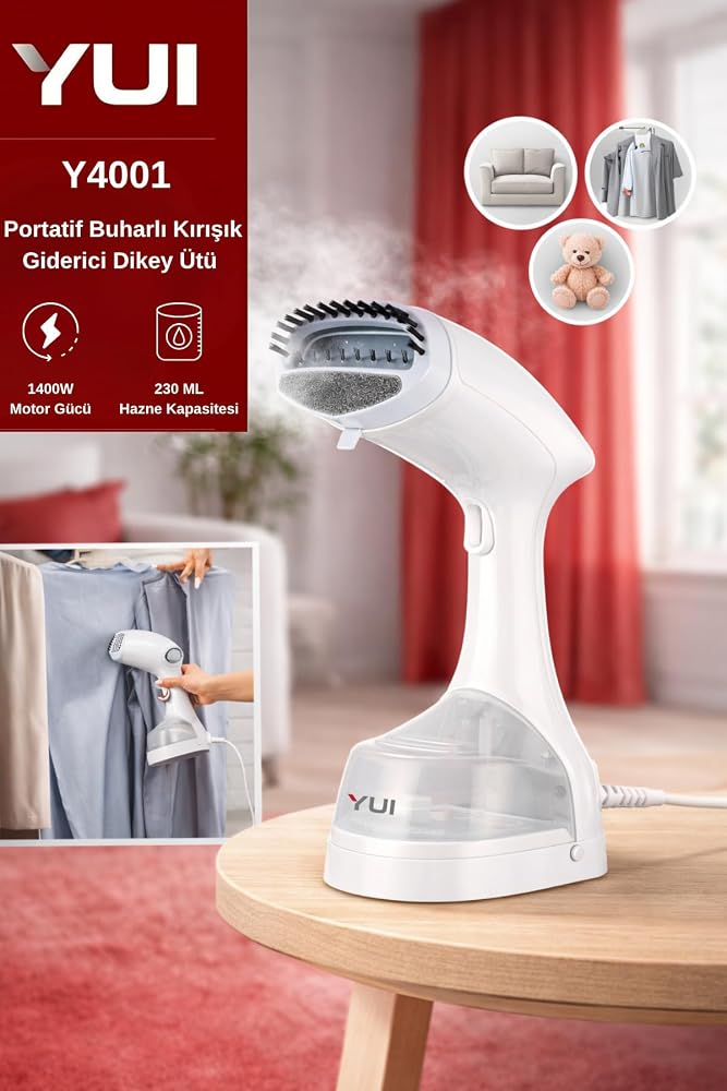 Yui Y4001 1400W 230 Ml Su Hazneli Portatif Buharlı Kırışık Giderici Dikey Ütü