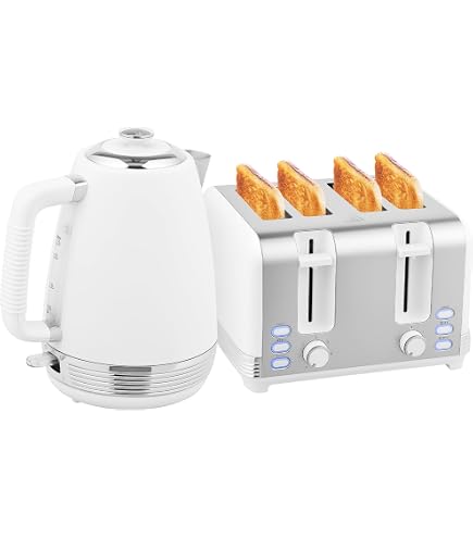 Pack Bouilloire 1,7L + Grille-pain 2 Tranches + Cuiseur à œufs - Inox, 2200W, 6 Niveaux De Grillage, économique