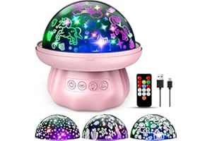 iKidiki Projecteur Ciel Étoilé Licorne - Veilleuse Bébé Rechargeable - Cadeau et Jouet pour Fille 3-8 Ans - Décoration Chambre Enfant