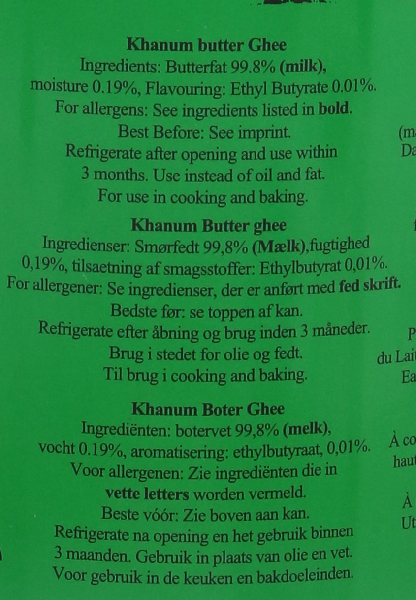 Khanum Butter Ghee 1 Kg Indian Cook Shop