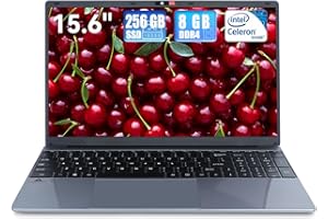 Geviar 8GB DDR4 256GB SSD Laptop, 15.6 Inch Intel Celeron N5095 Quad-Core Processor up to 2.9Ghz,2.4/5G WiFi, Bluetooth 4.2,Mini HDMI,2xUSB 3.0,Type-C