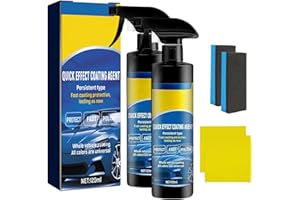 MRGIINR Sopami Automobile Coating Spray, Sopami Quick Effect Coating Agent, Quick Paint Auto-mobile Wax Spray, Automobile Scrape Wax Polishing Sprays, Waterless Cleaning, Oil Film Lotion Glass Cleaner (2pcs)