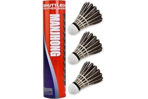 MANJHONG Badminton Feather Shuttlecocks with Great Flight Stability & Good Durability for Recreational Play Racket Sports