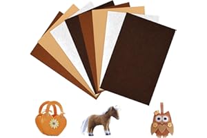 Deepton Bastelfilz 2mm, Filz zum Basteln, 20 x 30cm Filzstoff, 4 Farben Vliesstoff Stoff Filzplatten für DIY Handwerk Nähen Manual Decoration (Braun Serie)