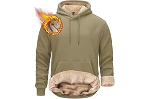 KEFITEVD Męska Polaru Kapturem Bluza Zimowy Długim Rękawem Przednia Kieszeń Sweter Termiczna Gruba Bluza Kapturem