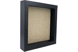 GraduationMall 20x20cm 3D Cornice Profonda Scatola per Ombre,Cornici per Foto per Oggetti Fino 3.8 cm,Scatola di Memoria,Cornici da Parete e da Tavolo Nero