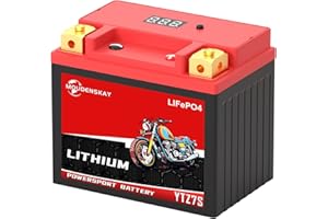 MOUDENSKAY Batteria al Litio per Moto 12V Batteria al Litio Powersports con BMS e indicatore 51.2WH 4AH 300~350CCA YTZ7S-BS LiFePO4,batteria di avviamento per moto,ATV,UTV,veicoli d'acqua, ecc