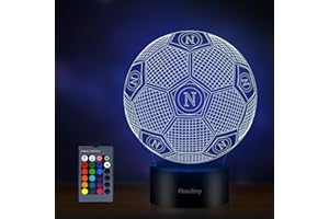 HooJtny Lampada Calcio napoli, Napoli Calcio Luce Notturna 3D Led, 16 Colori USB Ricaricabile, Regalo per Bambini Ragazzo