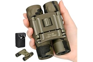 BJNN Jumelles 12 x 25 pour Adultes HD Mini Jumelles Compactes avec Sac de Rangement pour Observation des Oiseaux Voyage Chasse Concerts