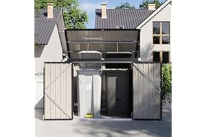 Aoxun Metal Garden Shed Outdoor 3x6ft, Outdoor Galvanized Tool Storage Shed, Waterproof Openable Front & Top Doors, Sheds and Outdoor Storage for Patio Backyard Garage Lawn, Black