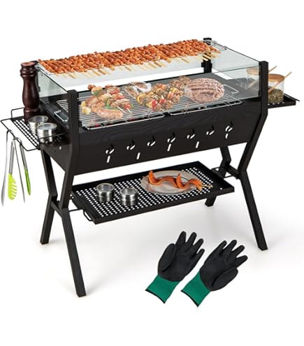 Outsunny BBQ Rotisserie Grill Roaster Charcoal Spit Roasting - Keystone 4