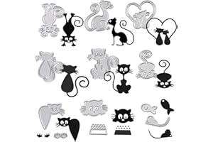 OOTSR Juego de troqueles de corte de gato, troqueles de corte de metal modernos para manualidades, álbumes de recortes, tarjetas de papel, plantillas de álbum