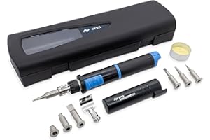 ERSA Independent 130 PROFI-Set Gaslötkolben 130W Temperatur bis 580 °C inkl. 4 Lötspitzen 2 Düsen 1300 °C Glühmesser Transportbox Ablagebügel - mobile Lötkolben Power