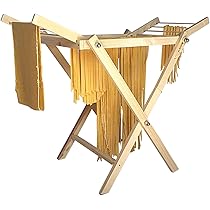 Essiccatore Per Pasta In Bamb&ugrave; - 8 Aste, Pieghevole, Per Tagliatelle E Spaghetti