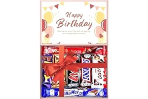 VELAFEE Birthday Chocolate Gift Box for Women and Men - Chocolate Hamper Selection Box, Happy Birthday Chocolate Assortment, Gift for Him, Gift for Her - 7 Unique Chocolate Bars
