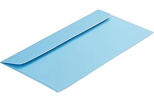 ‎BLANKE BRIEFHÜLLEN 100 Stück, Farbige Briefumschläge, DIN C6/5, Haftklebung mit Abziehstreifen, Gerade Klappe, 130 g/qm Colorista, Ohne Fenster, Blau (Hellblau), Blanke Briefhüllen