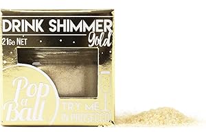 Popaball Drink Shimmer Gold No Added Flavour | 1 x 21 Grams | Prosecco, Gin, Mocktail & Cocktail Making Gifts | Gift Set Ideas for Her, Hampers & Hen Parties