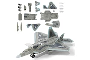 SEBUNAS 1:72 Scala F-22 Raptor Jet Modello di Costruzione Rapida Kit Aereo Giocattolo Militare in Plastica F22 Modello di Aeromobile con Supporto Regalo per Bambini (22 Pezzi)