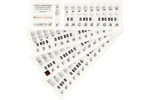 Lacerto® | Noten Aufkleber für alle Klavier, e-Pianos oder Anfänger Keyboard mit 37, 44, 49, 54, 61, 76, 88-Tasten | 52 Stickers für deutsches Notensystem C-D-E-F-G-A-H | Made in Germany