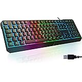 KLIM Chroma Gaming Tangentbord Qwertz Tyutsch med Kabel Usb + Hållbar, Ergonomisk, Vattentät, Tysta Knappar + Rgb Gamer-Tange