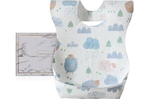 PewinGo Bavaglini Monouso e Bavaglini per lo Svezzamento dei Bambini, Misura Regolabile, Strato Interno Impermeabile con Strato Esterno ad Alto Assorbimento D'acqua