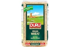 ‎DURU Duru Geschälter Weizen, 35.2oz (1000 g), 100% Natürlich und Zertifiziert, Hohe Ballaststoffe und Eiweiß, Nicht gentechnisch verändert, Ideal für vegane Rezepte, Besser als ReisGeschälter Weizen