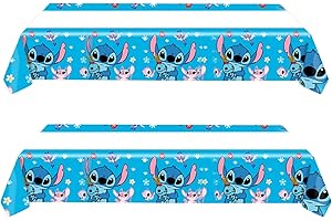 DreamJing 2Pcs Lilo and Stitch Party Tablecloth Table Cover Party Supplies Decorations (70in x 42in) A