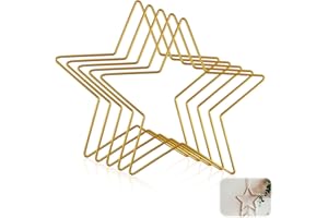 Batheidon 5 Stück Metallsterne, Dekorative Metallringe zum Hängen, metallstern Gold, metallsterne zum basteln Wanddeko für Bastelprojekte, Ø200 mm, für Festtagsdekorationen, Hochzeiten, DIY-Geschenke