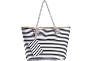 DonDon Bolso de playa grande impermeable con cremallera bolso de hombro