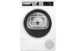Bosch WQG245D0IT Serie 6 Asciugatrice smart a pompa di calore, 9 kg, Classe energetica C, Condensatore autopulente, Cestello per capi in lana, Sensori di asciugatura intelligenti, Bianco, 60 Cm