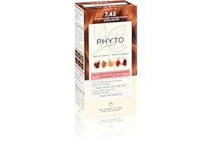 Phyto Color Kit 7.43 Biondo Ramato Dorato Colorazione Permanente senza Ammoniaca, 100% Copertura Capelli Bianchi