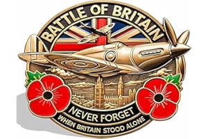 ACZYQWS Battle of Britain Pin Badges, Poppy Badge and Pins Spitfire British Legion Commemorative Brooch Never Forget Poppies Pin Gifts for Remembrance Day Military Enamel Badges (Metal）