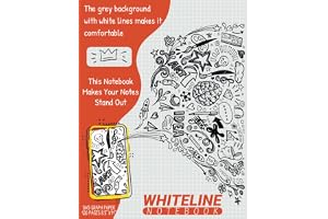 Whiteline Notebook: White Grid Lines Notepad Gray Graph Ruled Paper For Office, Students, College, A4 Large Size 8.5"x11"