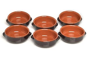 COLÌ MAIOLICHE E TERRECOTTE DAL 1650 Ciotola con 2 Manici, Ceramica, Marrone, 6 Ciotole, 14 cm